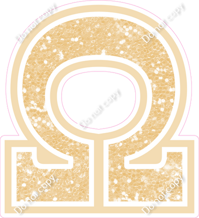 18" Greek Individual Champagne Sparkle - Alphabet Pieces Omega