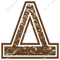 18" Greek Individual Chocolate Sparkle - Alphabet Pieces Delta