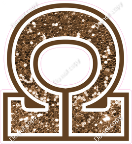 18" Greek Individual Chocolate Sparkle - Alphabet Pieces Omega