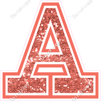 18" Greek Individual Coral Sparkle - Alphabet Pieces Alpha