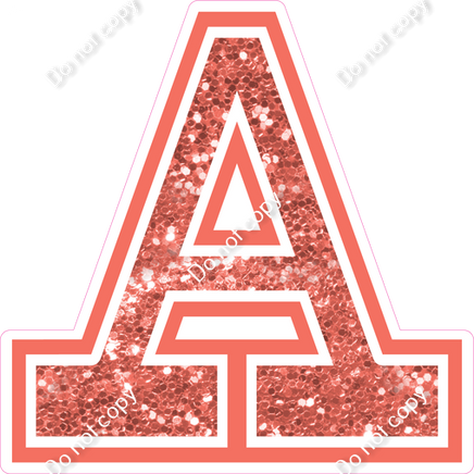 18" Greek Individual Coral Sparkle - Alphabet Pieces Alpha