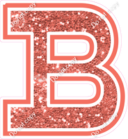 18" Greek Individual Coral Sparkle - Alphabet Pieces Beta