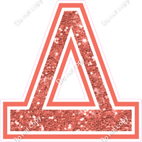 18" Greek Individual Coral Sparkle - Alphabet Pieces Delta