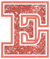 18" Greek Individual Coral Sparkle - Alphabet Pieces Epsilon