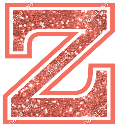 18" Greek Individual Coral Sparkle - Alphabet Pieces Zeta