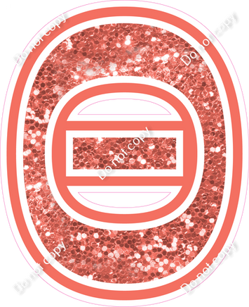 18" Greek Individual Coral Sparkle - Alphabet Pieces Theta