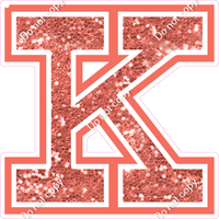 18" Greek Individual Coral Sparkle - Alphabet Pieces Kappa