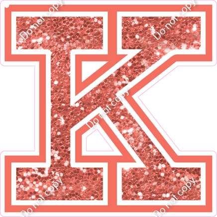 18" Greek Individual Coral Sparkle - Alphabet Pieces Kappa