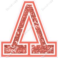 18" Greek Individual Coral Sparkle - Alphabet Pieces Lambda