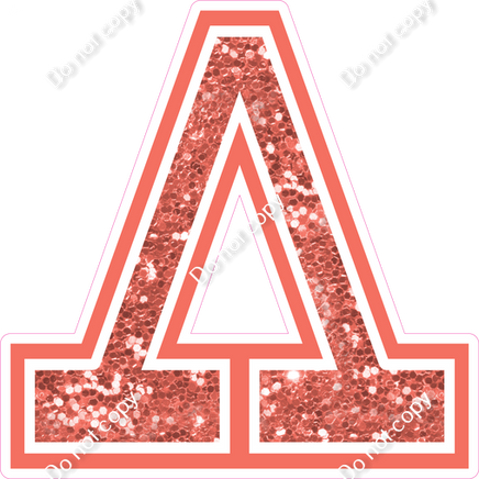 18" Greek Individual Coral Sparkle - Alphabet Pieces Lambda