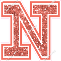 18" Greek Individual Coral Sparkle - Alphabet Pieces Nu