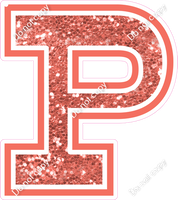 18" Greek Individual Coral Sparkle - Alphabet Pieces Rho