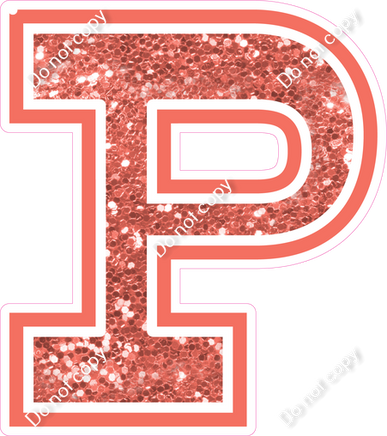 18" Greek Individual Coral Sparkle - Alphabet Pieces Rho