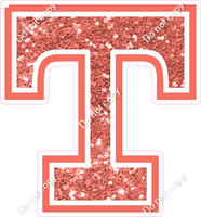 18" Greek Individual Coral Sparkle - Alphabet Pieces Tau