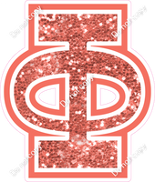 18" Greek Individual Coral Sparkle - Alphabet Pieces Phi