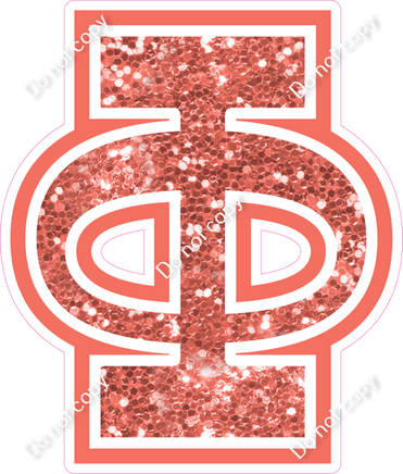 18" Greek Individual Coral Sparkle - Alphabet Pieces Phi