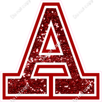18" Greek Individual Crimson Sparkle - Alphabet Pieces Alpha