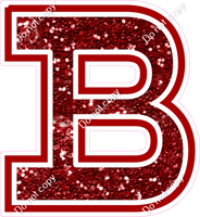 18" Greek Individual Crimson Sparkle - Alphabet Pieces Beta
