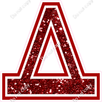 18" Greek Individual Crimson Sparkle - Alphabet Pieces Delta