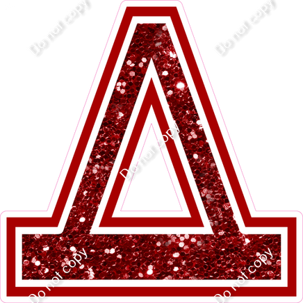18" Greek Individual Crimson Sparkle - Alphabet Pieces Delta