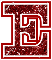 18" Greek Individual Crimson Sparkle - Alphabet Pieces Epsilon