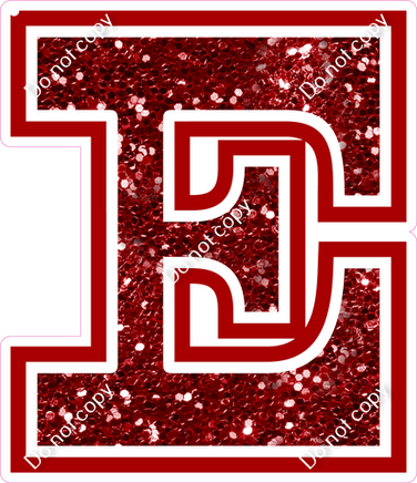 18" Greek Individual Crimson Sparkle - Alphabet Pieces Epsilon