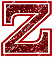 18" Greek Individual Crimson Sparkle - Alphabet Pieces Zeta