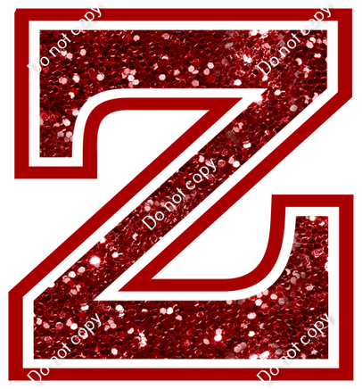 18" Greek Individual Crimson Sparkle - Alphabet Pieces Zeta