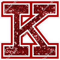 18" Greek Individual Crimson Sparkle - Alphabet Pieces Kappa