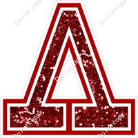 18" Greek Individual Crimson Sparkle - Alphabet Pieces Lambda