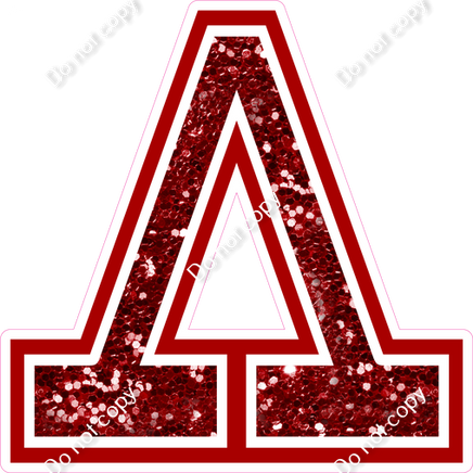18" Greek Individual Crimson Sparkle - Alphabet Pieces Lambda