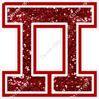 18" Greek Individual Crimson Sparkle - Alphabet Pieces Pi