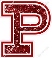 18" Greek Individual Crimson Sparkle - Alphabet Pieces Rho