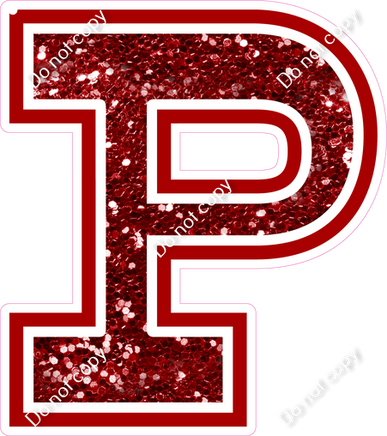 18" Greek Individual Crimson Sparkle - Alphabet Pieces Rho