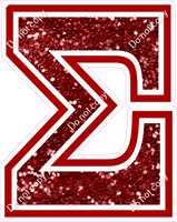 18" Greek Individual Crimson Sparkle - Alphabet Pieces Sigma