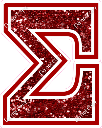 18" Greek Individual Crimson Sparkle - Alphabet Pieces Sigma