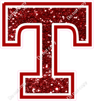 18" Greek Individual Crimson Sparkle - Alphabet Pieces Tau