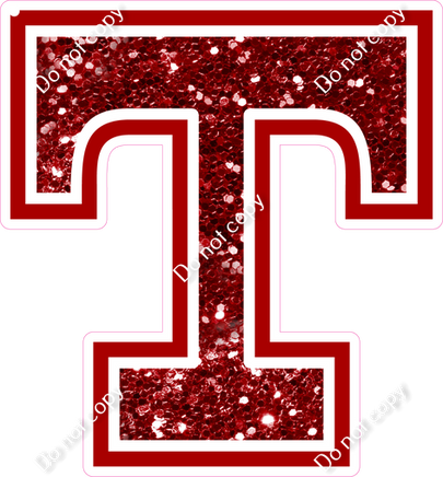 18" Greek Individual Crimson Sparkle - Alphabet Pieces Tau
