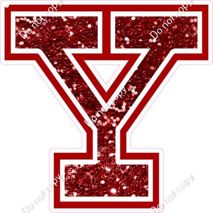 18" Greek Individual Crimson Sparkle - Alphabet Pieces Upsilon