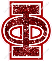 18" Greek Individual Crimson Sparkle - Alphabet Pieces Phi