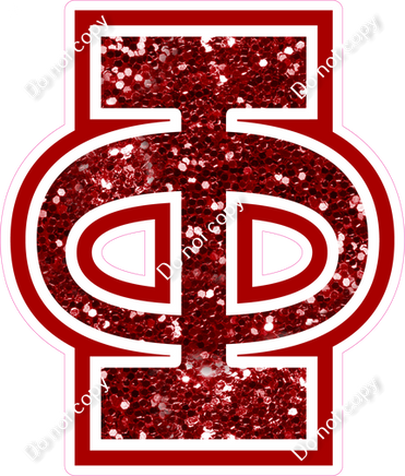 18" Greek Individual Crimson Sparkle - Alphabet Pieces Phi
