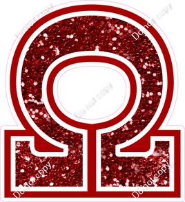 18" Greek Individual Crimson Sparkle - Alphabet Pieces Omega