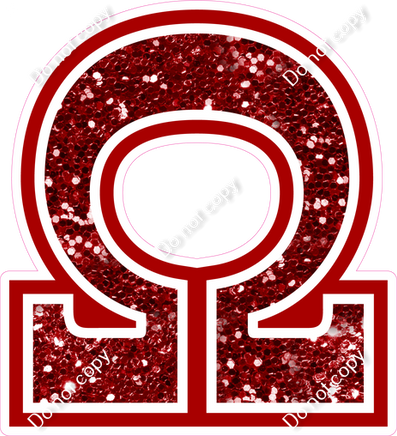 18" Greek Individual Crimson Sparkle - Alphabet Pieces Omega