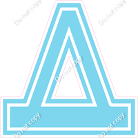 18" Greek Individual Flat Baby Blue - Alphabet Pieces Delta