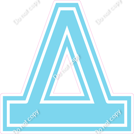 18" Greek Individual Flat Baby Blue - Alphabet Pieces Delta