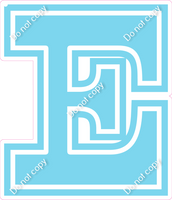 18" Greek Individual Flat Baby Blue - Alphabet Pieces Epsilon
