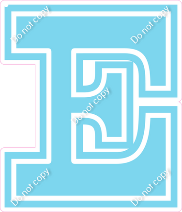 18" Greek Individual Flat Baby Blue - Alphabet Pieces Epsilon
