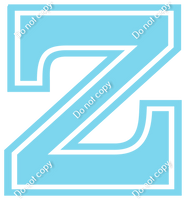 18" Greek Individual Flat Baby Blue - Alphabet Pieces Zeta