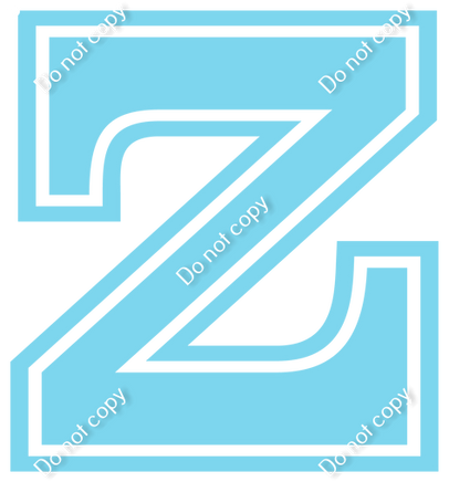 18" Greek Individual Flat Baby Blue - Alphabet Pieces Zeta