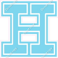 18" Greek Individual Flat Baby Blue - Alphabet Pieces Eta